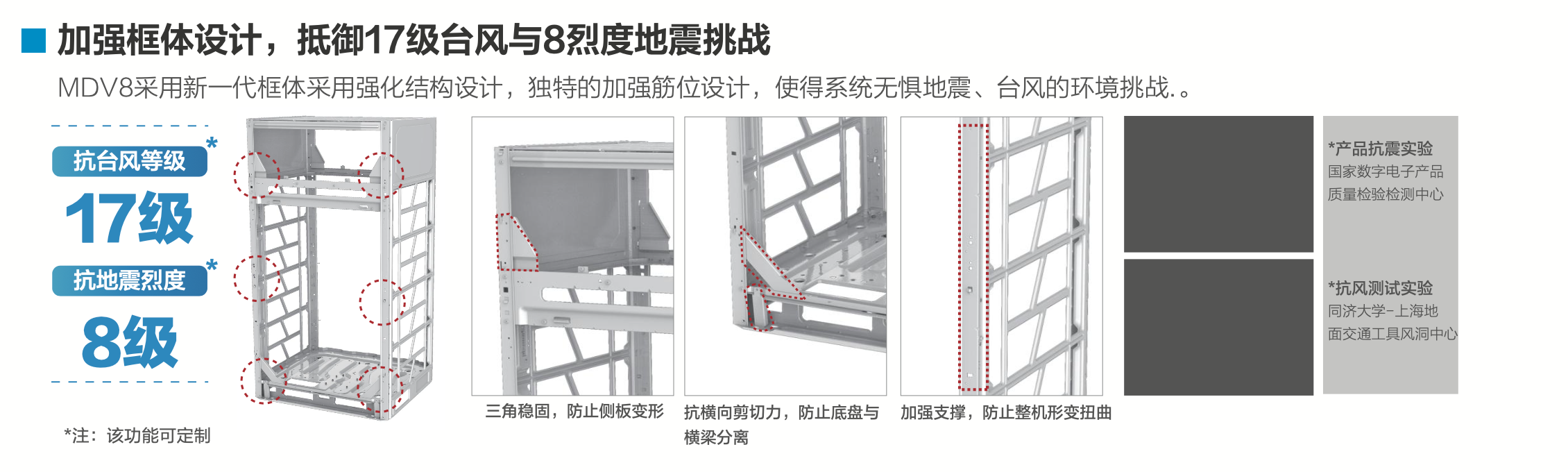 加强框体设计，抵御17级台风与8烈度地震挑战